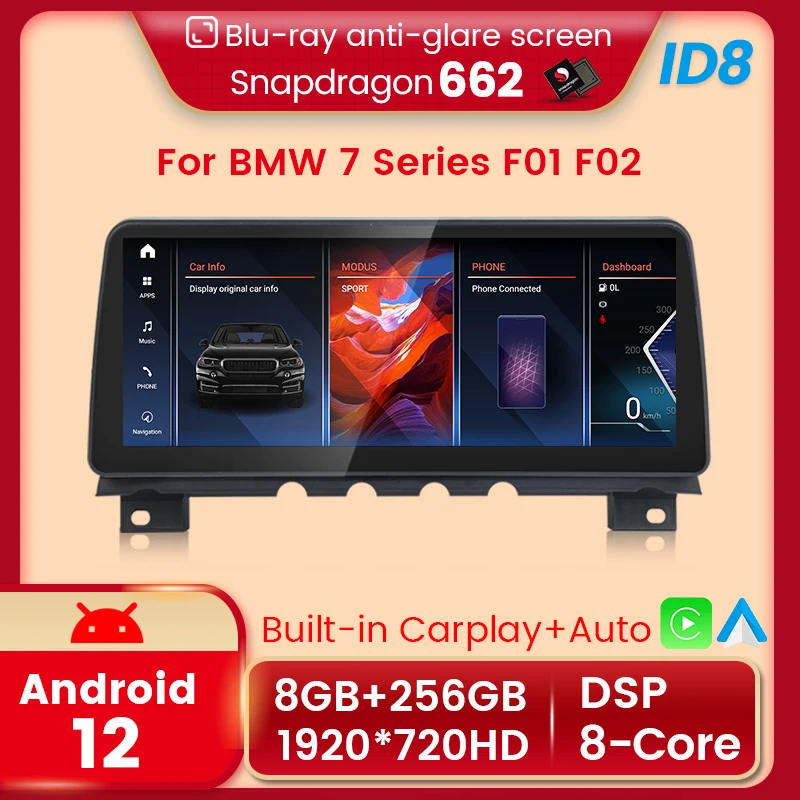 Snapdragon 662 8G+256G Car Radio For BMW 7 Series F01 F02 F03 Wireless Carplay Android 12 Navigation GPS Multimedia Video Player
Snapdragon 662 8G+256G Car Radio For BMW 7 Series F01 F02 F03 Wireless Carplay Android 12 Navigation GPS Multimedia Video Player