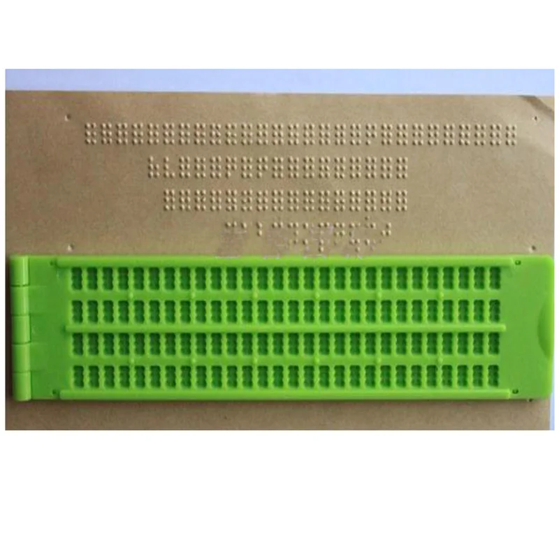 

4 Lines 28 Cells Braille Writing Board with Stylus Braille Slate Portable Practice for the Blind Learning Supplies