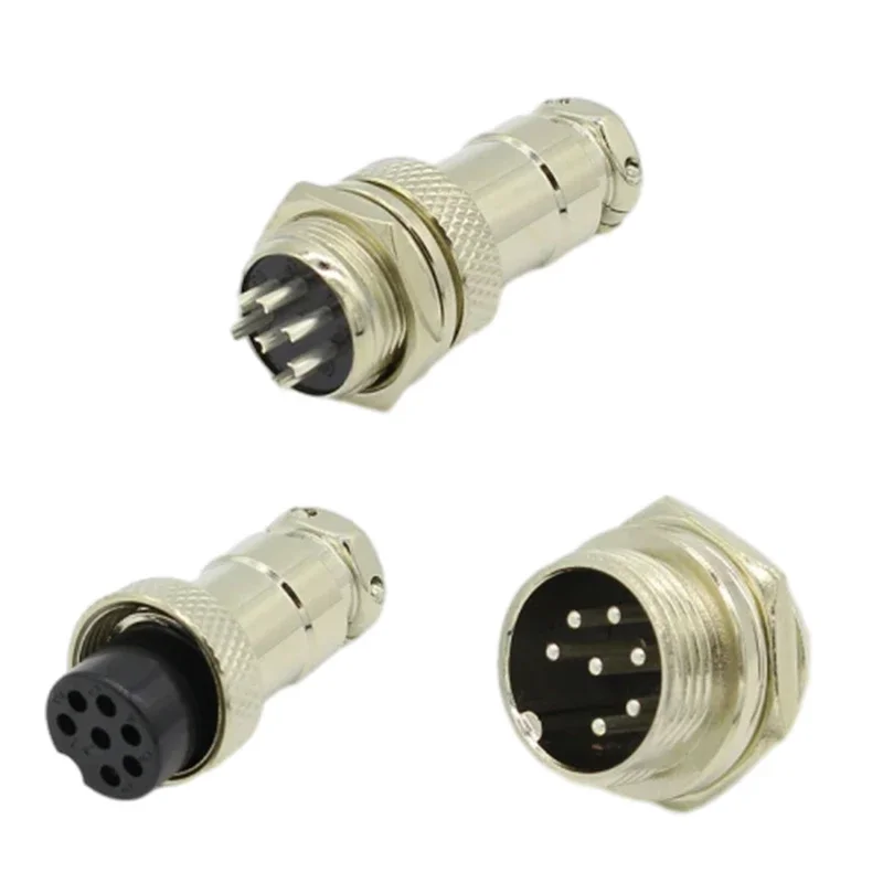 

1set GX16 7 Pin Male & Female Diameter 16mm Wire Panel Connector L73 GX16 Circular Connector Aviation Socket Plug