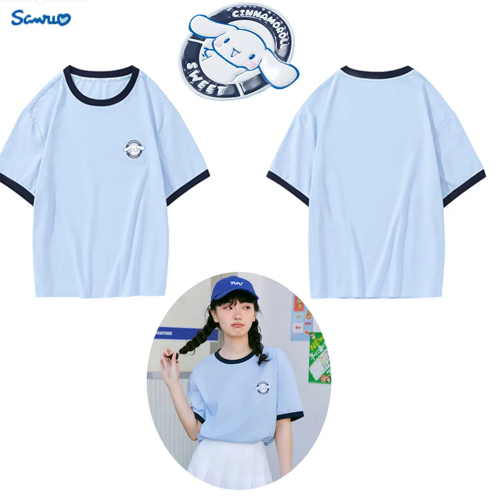 Sanrioed Cinnamoroll Women T Shirt Summer Cloth Student Short Sleeve Anime Cartoon Top Girl Kawaii Blue Pure Cotton Cotta Couple
Sanrioed Cinnamoroll Women T Shirt Summer Cloth Student Short Sleeve Anime Cartoon Top Girl Kawaii Blue Pure Cotton Cotta Couple