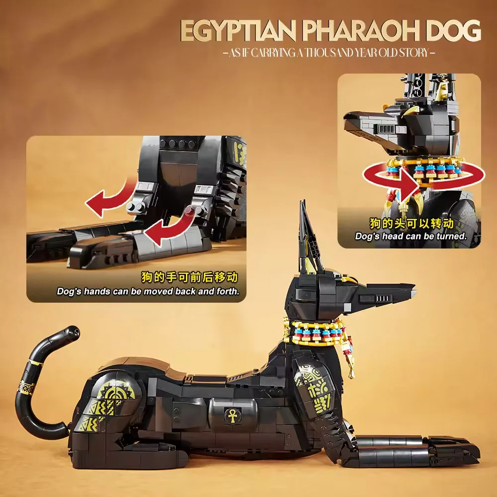 NEW IDEAS 1208pcs MOC Creativity Egypt Pharaoh Hound Building Blocks Assembling dog Bricks Model Toys for Children Gift Set NEW IDEAS 1208pcs MOC Creativity Egypt Pharaoh Hound Building Blocks Assembling dog Bricks Model Toys for Children Gift Set