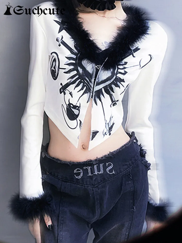 Фото Женский укороченный пиджак с принтом в готическом стиле | Женская одежда