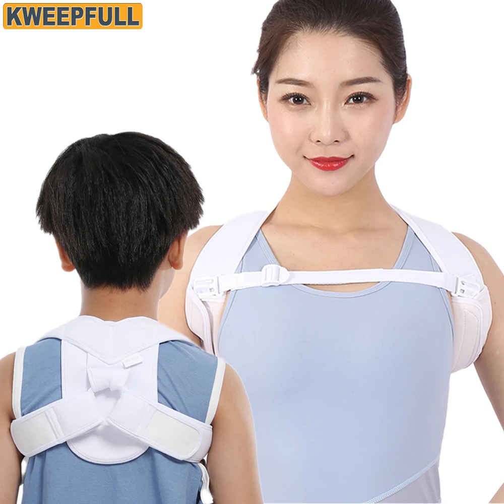 

1 шт. Корректор осанки-бандаж для спины для мужчин женщин детей-полностью регулируемый выпрямитель для средней длины, поддержка верхней части позвоночника-шеи
