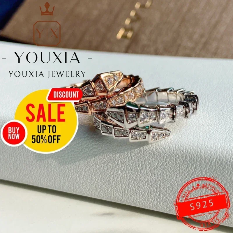 Selling European and American 925Silver party fashion Shiny snake bone diamond Ring Luxury Jewelry ring for women Halloween Gift 
Selling European and American 925Silver party fashion Shiny snake bone diamond Ring Luxury Jewelry ring for women Halloween Gift