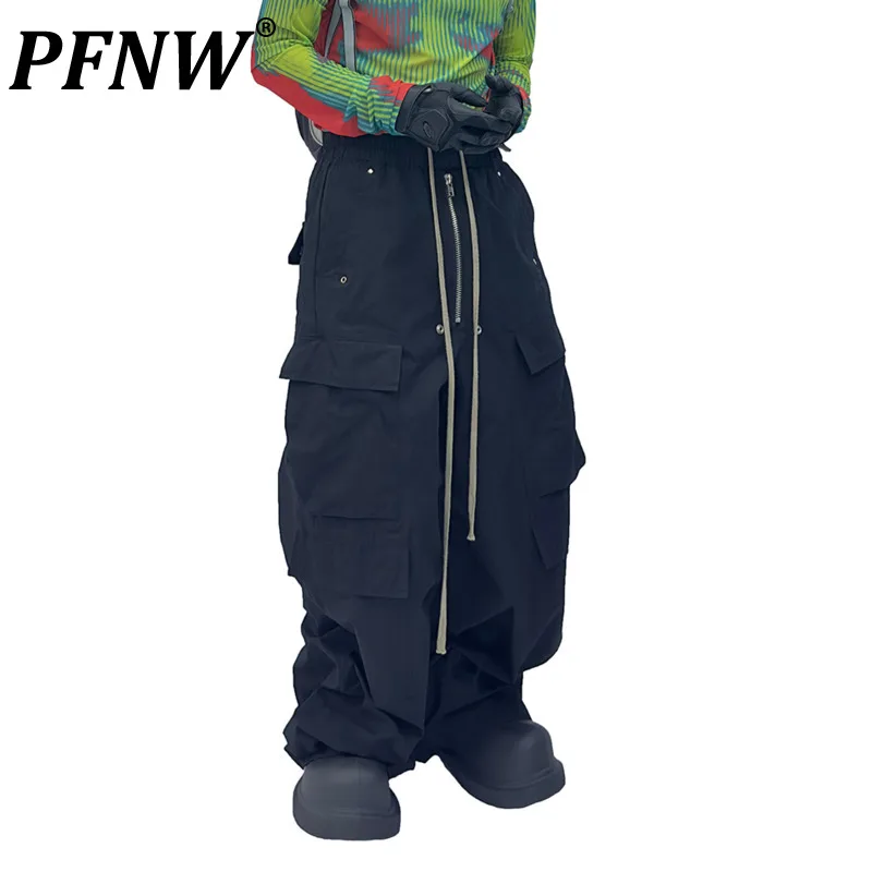 

PFNW Niche Dark Design RO Style Wide Leg Loose Fitting Workwear Large Size Flared Casual Pants Trend Darkwear Overalls 12Z4434