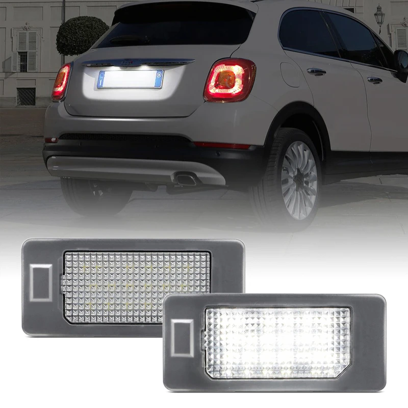 

2Pcs For Fiat 500X 2014-2022 White LED Number License Plate Light