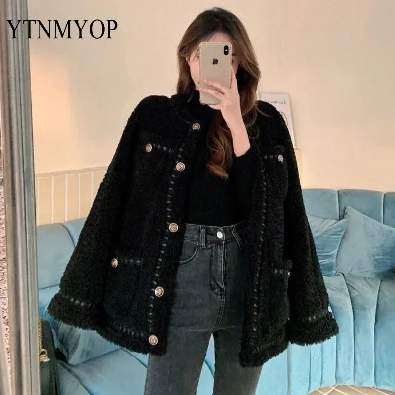 Lamb Wool Coat Female New Autumn And Winter Korean Black Jacket Stitching Fashion Clothing High Street Outwear YTNMYOP
Lamb Wool Coat Female New Autumn And Winter Korean Black Jacket Stitching Fashion Clothing High Street Outwear YTNMYOP