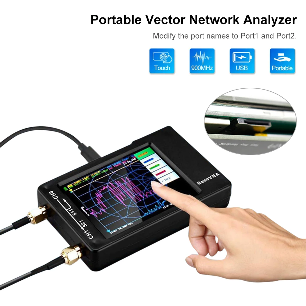 2.8 Inch NanoVNA-H Vector Network Antenna Analyzer 50KHz-1.5GHz MF HF VHF UHF Digital Antenna Tester Support 32GB
2.8 Inch NanoVNA-H Vector Network Antenna Analyzer 50KHz-1.5GHz MF HF VHF UHF Digital Antenna Tester Support 32GB