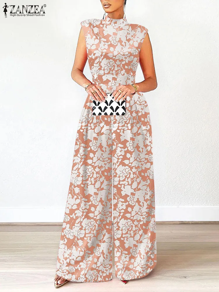 ZANZEA Party Wide Leg Pant Long Romper Elegant Women Cinched Waist Holiday Overalls Floral Print Turtleneck Sleeveless Jumpsuits
ZANZEA Party Wide Leg Pant Long Romper Elegant Women Cinched Waist Holiday Overalls Floral Print Turtleneck Sleeveless Jumpsuits