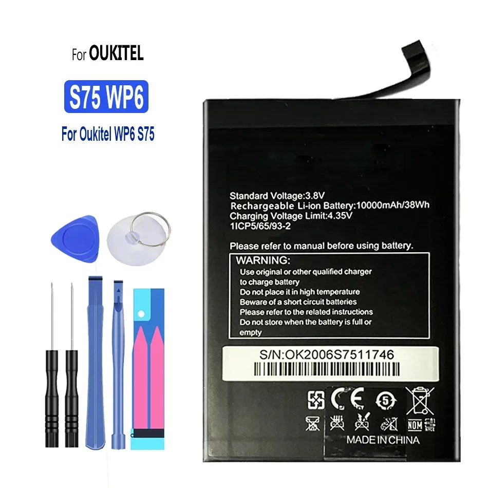 Запасная батарея WP6 для смартфона Oukitel S75, высокая емкость, 10000 мАч 
Запасная батарея WP6 для смартфона Oukitel S75, высокая емкость, 10000 мАч