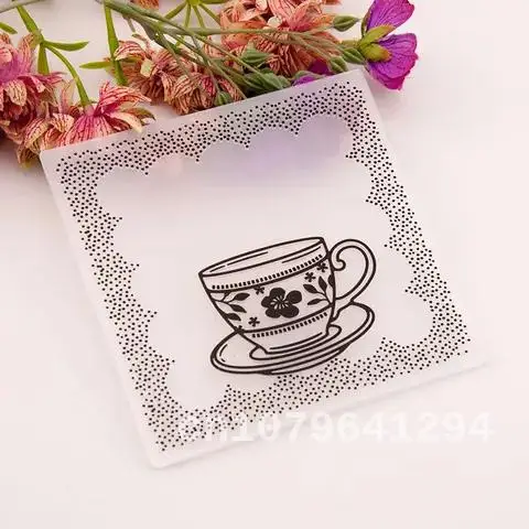 

DIY Plastic Embossing Folders for Teapot Print Scrapbooking Paper Craft/Card Making Decoration Supplies