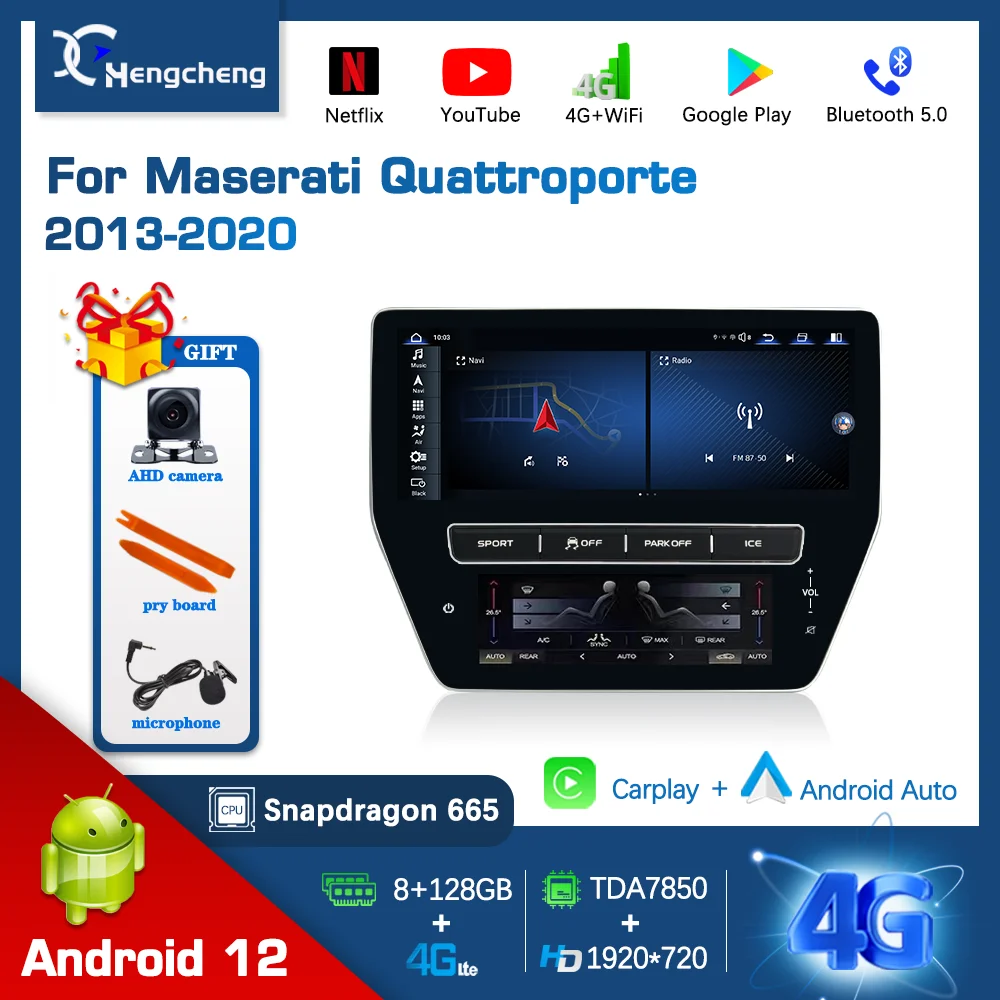 Мультимедийный плеер 12,3 дюймов Android 12 для Maserati Quattroporte 2013-2020, GPS-навигация, автомобильное стерео радио 4G Carplay 8 + 128G
Мультимедийный плеер 12,3 дюймов Android 12 для Maserati Quattroporte 2013-2020, GPS-навигация, автомобильное стерео радио 4G Carplay 8 + 128G