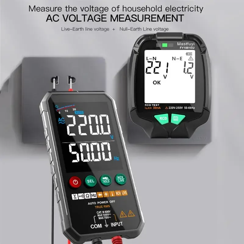 

Digital Smart Socket Tester FUYI Ground Zero AC Voltage Detector US/UK/EU Plug 30V-250V RCD GFCI Polarity Phase Check