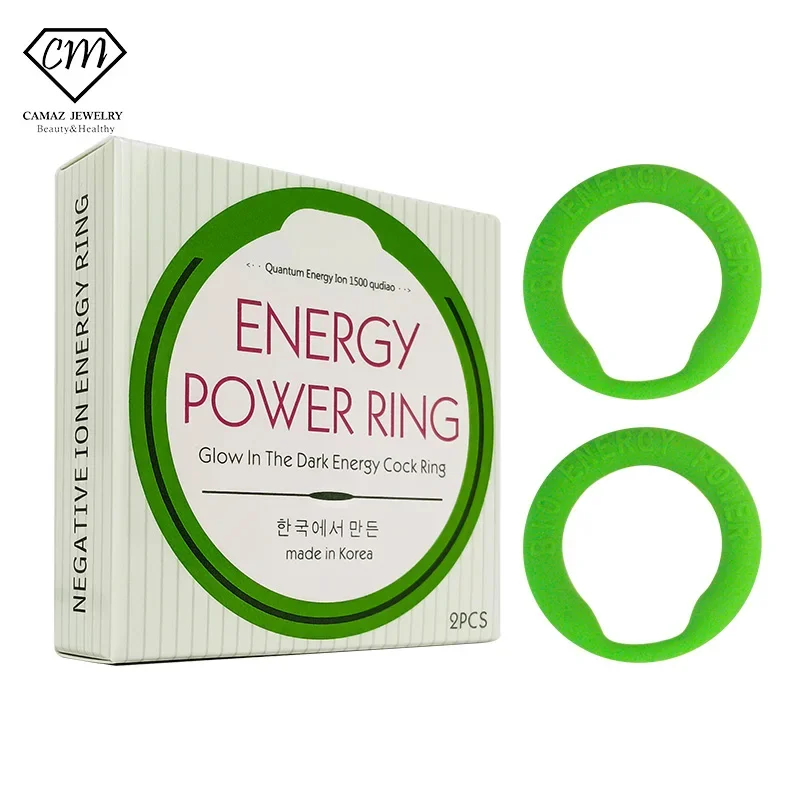 

CAMAZ 2Pcs Multiple Colors Men's Power Ring Science Health Circle With 1500 Negative Ions