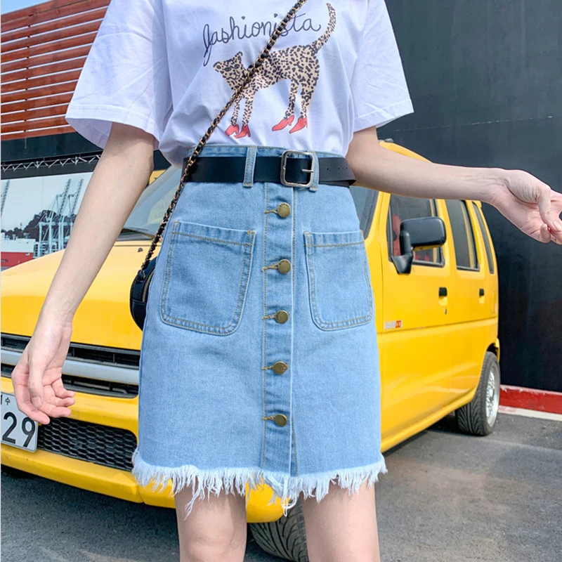 Women Summer High-waist Denim A-line Skirt Plus Size Fat MM Student Casual Slim Fashion Single-breasted Skirts Female Streetwear
Women Summer High-waist Denim A-line Skirt Plus Size Fat MM Student Casual Slim Fashion Single-breasted Skirts Female Streetwear