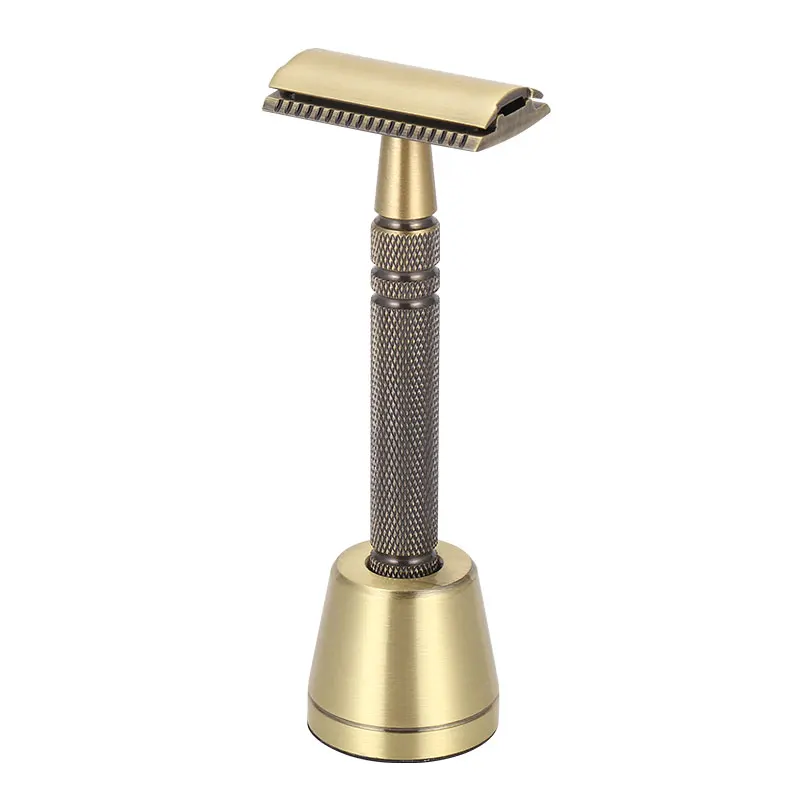YINTAL Men's Bronze Classic Double-sided Manual Razor Long Handle Safety Razors 1 Razor 1 Base Shaver Set Waterproof No Rust
YINTAL Men's Bronze Classic Double-sided Manual Razor Long Handle Safety Razors 1 Razor 1 Base Shaver Set Waterproof No Rust