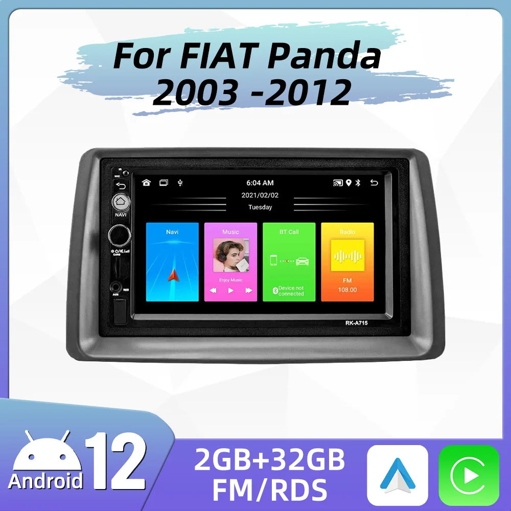 

Автомагнитола 2 Din на Android для FIAT Panda 2003 -2012, 7 дюймов, мультимедийный плеер с рамкой, Wi-Fi, GPS-навигацией, Стерео Авторадио