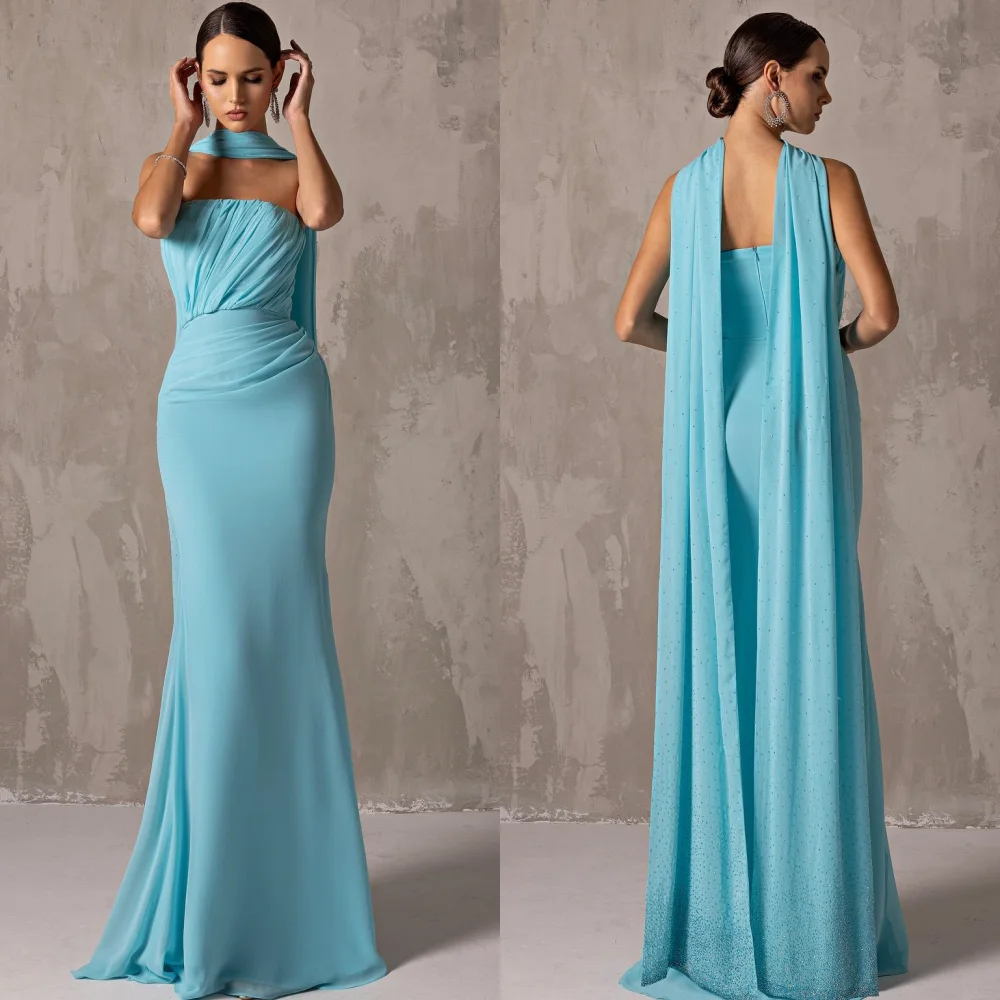 

Ball Dress Prom Evening Jersey Draped Formal A-line Strapless Bespoke Occasion Gown Long es Saudi Arabia