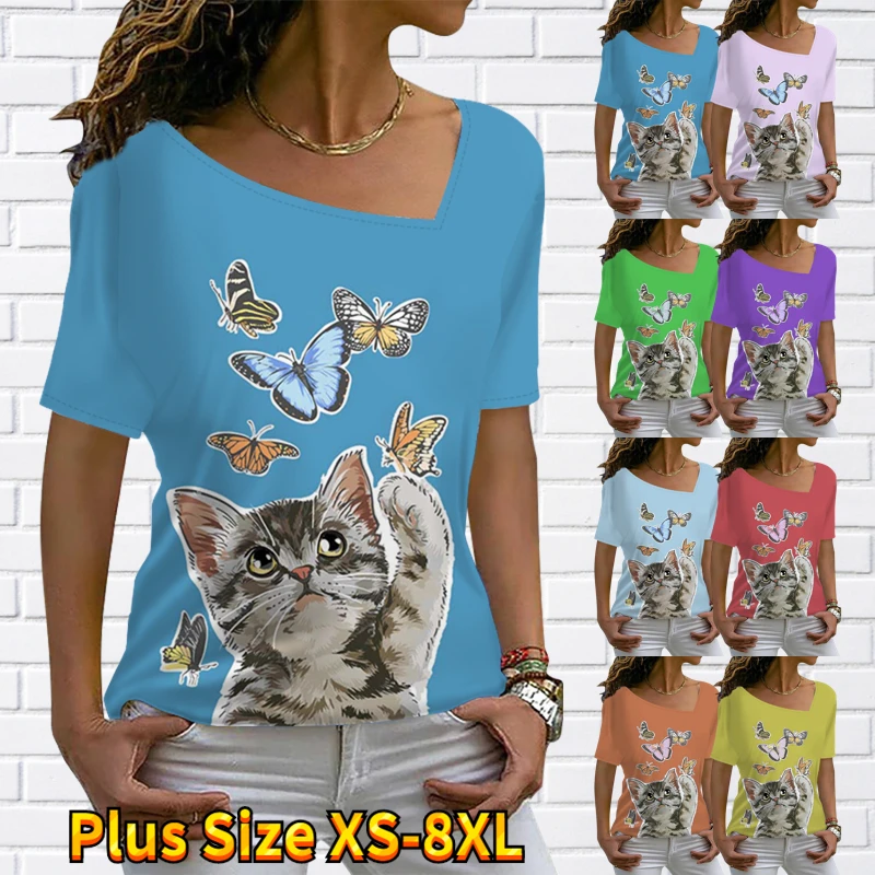 2023 Animal Printing T Shirt Women's Fashion T-Shirt Casual Basic Ladies Vintage Printing Tops Summer Sexy V-Neck Short Sleeve
2023 Animal Printing T Shirt Women's Fashion T-Shirt Casual Basic Ladies Vintage Printing Tops Summer Sexy V-Neck Short Sleeve