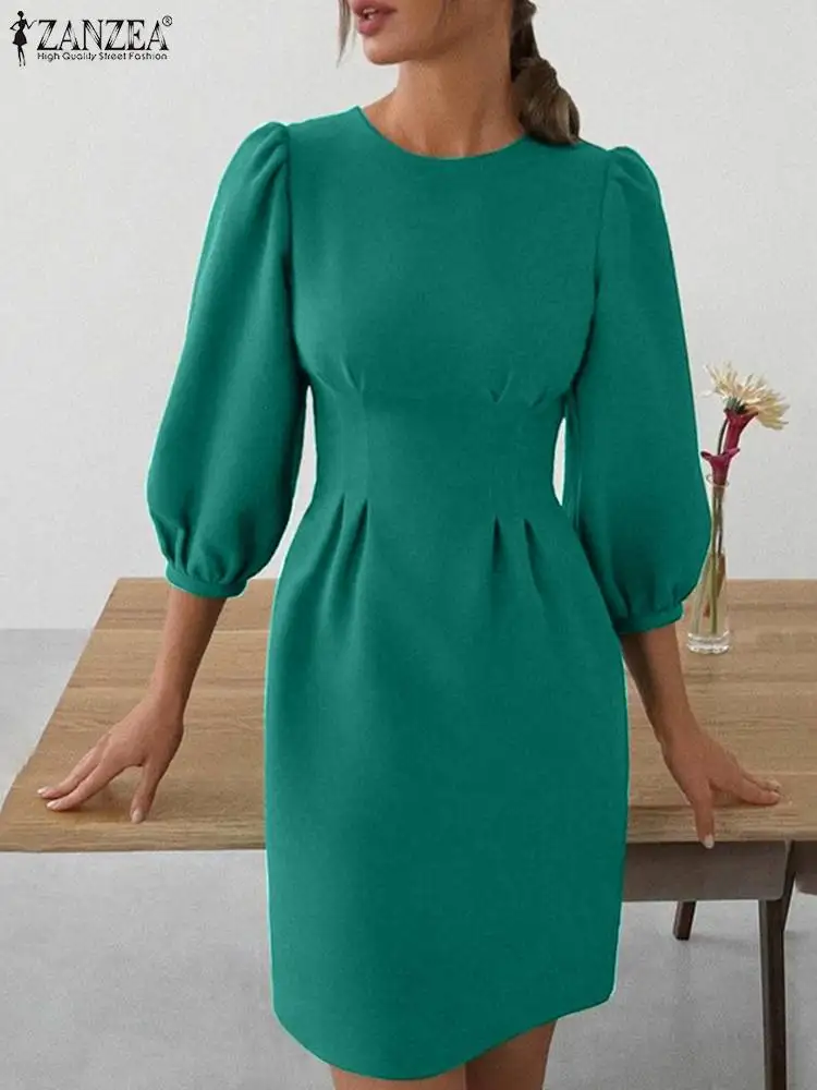 ZANZEA Fashion 3/4 Lantern Sleeve Vestido Women Solid Dress Elegant Waisted Chic Robe 2023 Autumn Sexy Party Knee-length Dresses
ZANZEA Fashion 3/4 Lantern Sleeve Vestido Women Solid Dress Elegant Waisted Chic Robe 2023 Autumn Sexy Party Knee-length Dresses