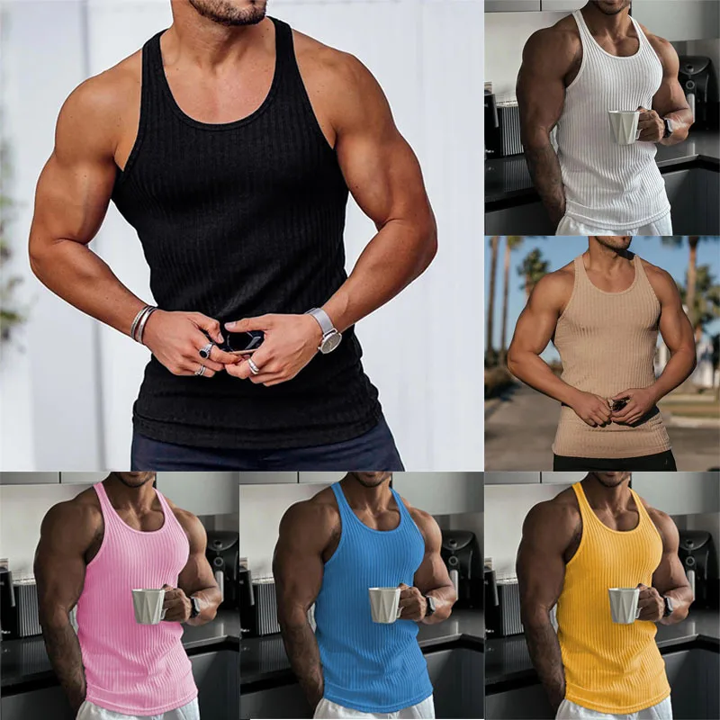 New Summer Mens Top Large Size Sleeveless Knitted Tank Top Breathable Fitness Sports Fit Backing Racerback Tank Top
New Summer Mens Top Large Size Sleeveless Knitted Tank Top Breathable Fitness Sports Fit Backing Racerback Tank Top