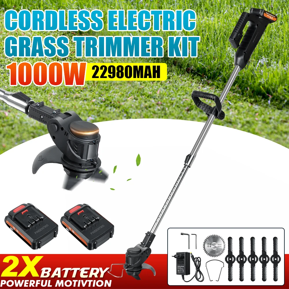 21V Cordless Lawn Mower Electric Grass Trimmer Adjustable Mower Hedge Garden Pruning Tool With 22980mAh Li-Ion Battery
21V Cordless Lawn Mower Electric Grass Trimmer Adjustable Mower Hedge Garden Pruning Tool With 22980mAh Li-Ion Battery