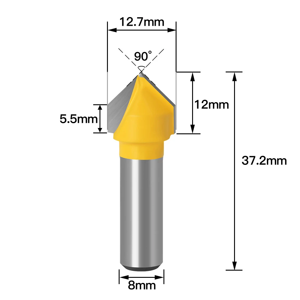 1pc 8mm Shank 90 Degree V-Shaped Router Bit Carbide End Mill V Type Slotting Cutter Woodworking Engraving Milling Cutter
1pc 8mm Shank 90 Degree V-Shaped Router Bit Carbide End Mill V Type Slotting Cutter Woodworking Engraving Milling Cutter