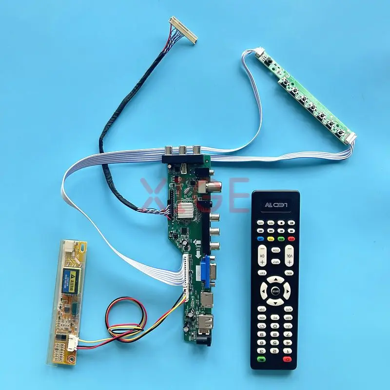 

LCD Controller Board Fit CLAA141WB02 CLAA141WB03 CLAA141WB05 Digital DVB 30Pin LVDS 1280*800 IR+AV+USB+HDMI+VGA 1CCFL Matrix Kit