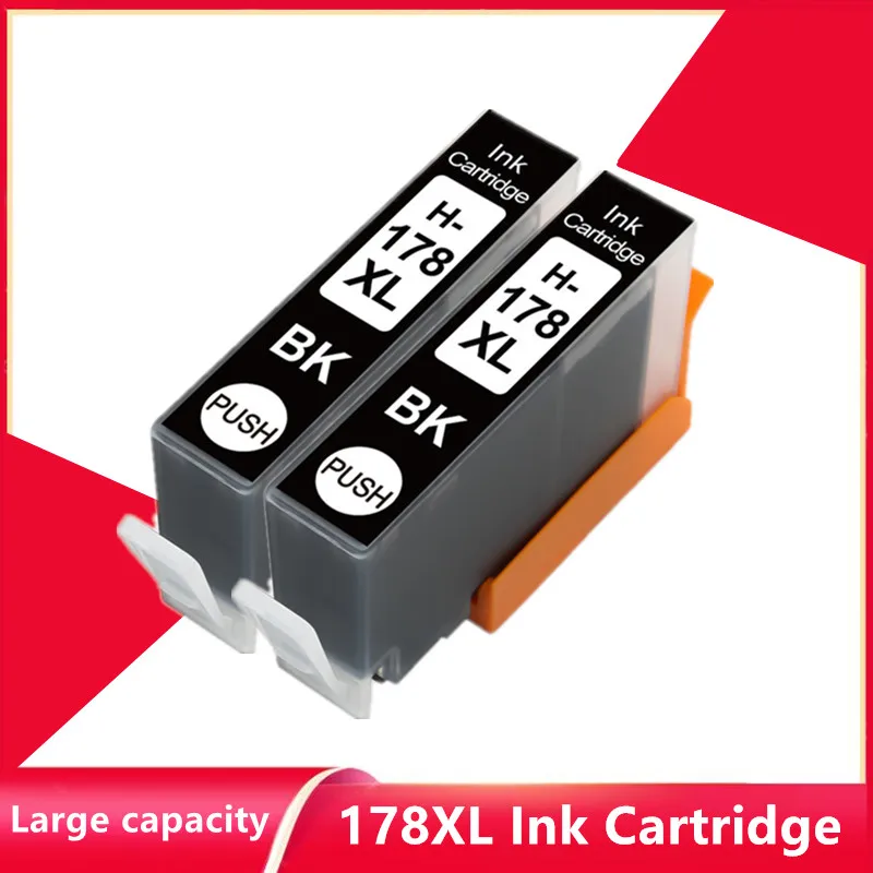 

2PCS Black Compatible Ink Cartridge for HP 178 for HP178 178XL Photosmart 5510 5515 6510 7510 B109a B109n B110a Printer