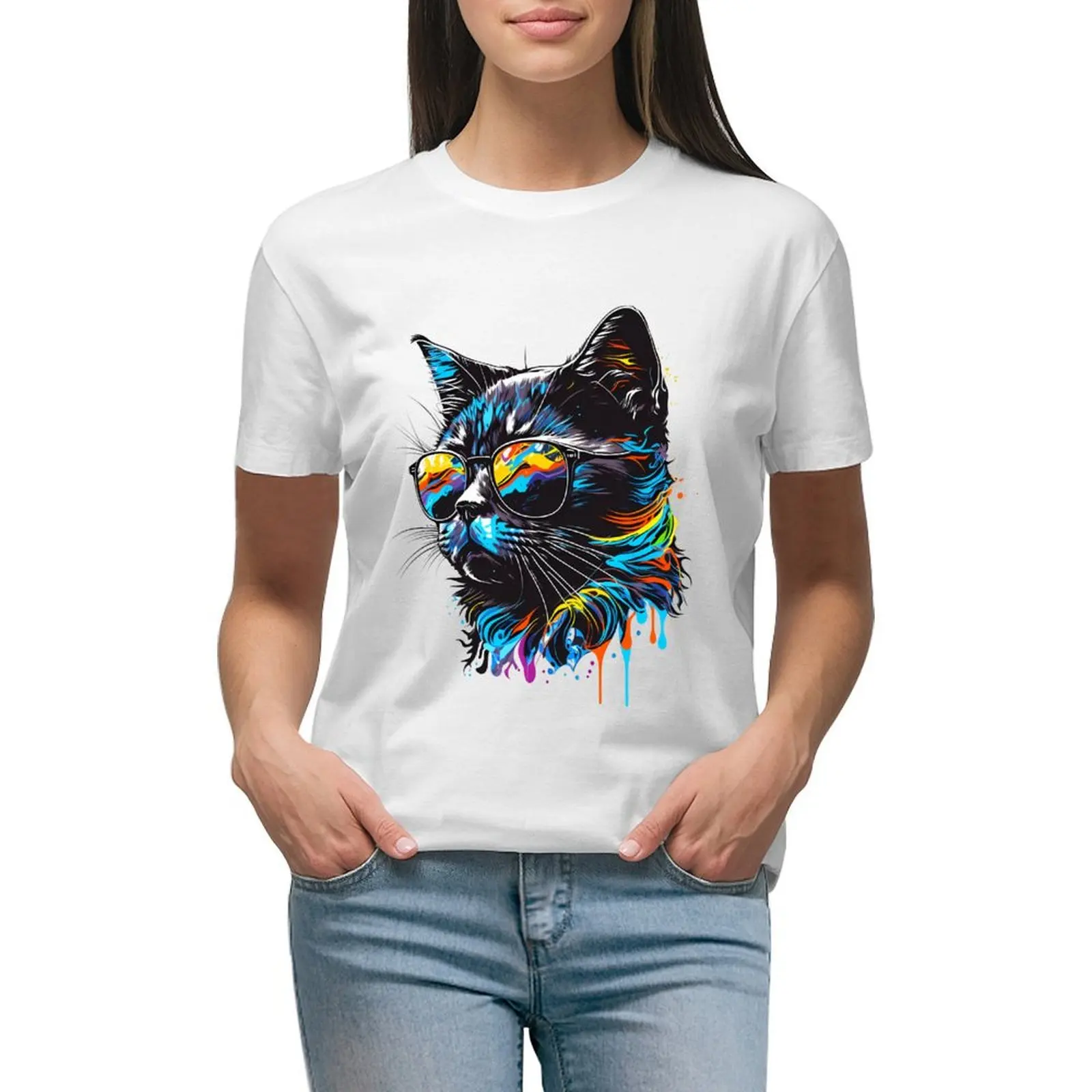 Cool Colorful Cat T-shirt vintage clothes kawaii clothes new edition t shirts for Women
Cool Colorful Cat T-shirt vintage clothes kawaii clothes new edition t shirts for Women