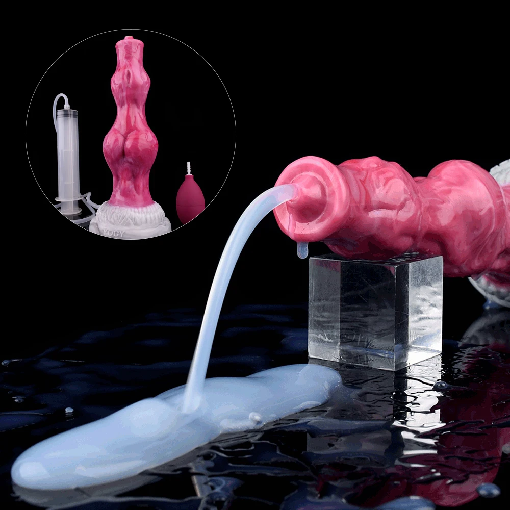 

Monster Squiritng Dog Dildo For Women Silicone Wolf Knot Dildo Adult Sex Toys With Suction Cup Anal Ejaculating Stimulator