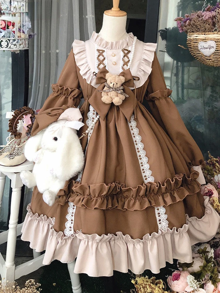 NONSAR Japanese Gothic Vintage Lolita Dress Women Kawaii Bow Bear Lace Blue Dress Long Sleeve Princess Dress Halloween Costume
NONSAR Japanese Gothic Vintage Lolita Dress Women Kawaii Bow Bear Lace Blue Dress Long Sleeve Princess Dress Halloween Costume