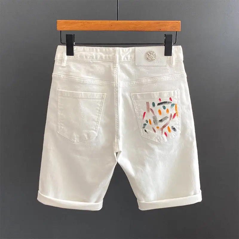 Summer Luxury High Waist Casual Korean Style Clothing White Hand Drawn Harajuku Denim Jeans Men 2023 Summer Thin Short Pants
Summer Luxury High Waist Casual Korean Style Clothing White Hand Drawn Harajuku Denim Jeans Men 2023 Summer Thin Short Pants
