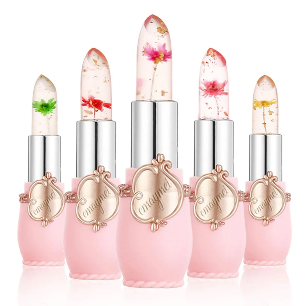 

Crystal Jelly Lip Balm Lipstick Flower Temperature Color Changing Lip Balm Gloss Transparent Long Lasting Moisturizer Makeup