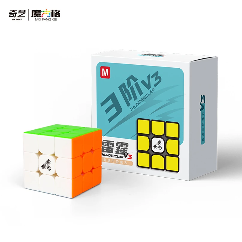 

Qiyi Thunderclap V3 M 3X3 Magic Speed Cube Stickerless Professional Fidget Toys Thunderclap V3M Cubo Magico Puzzle