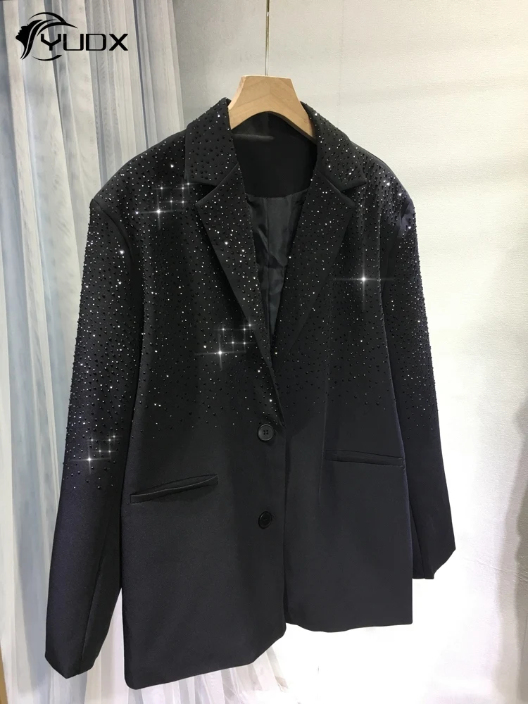 YUDX Sparkling Hot Drilling Women Suit Jackets All-match Spring Autumn Black Cardigans All-match Mid-long Loose Blazers Coat
YUDX Sparkling Hot Drilling Women Suit Jackets All-match Spring Autumn Black Cardigans All-match Mid-long Loose Blazers Coat