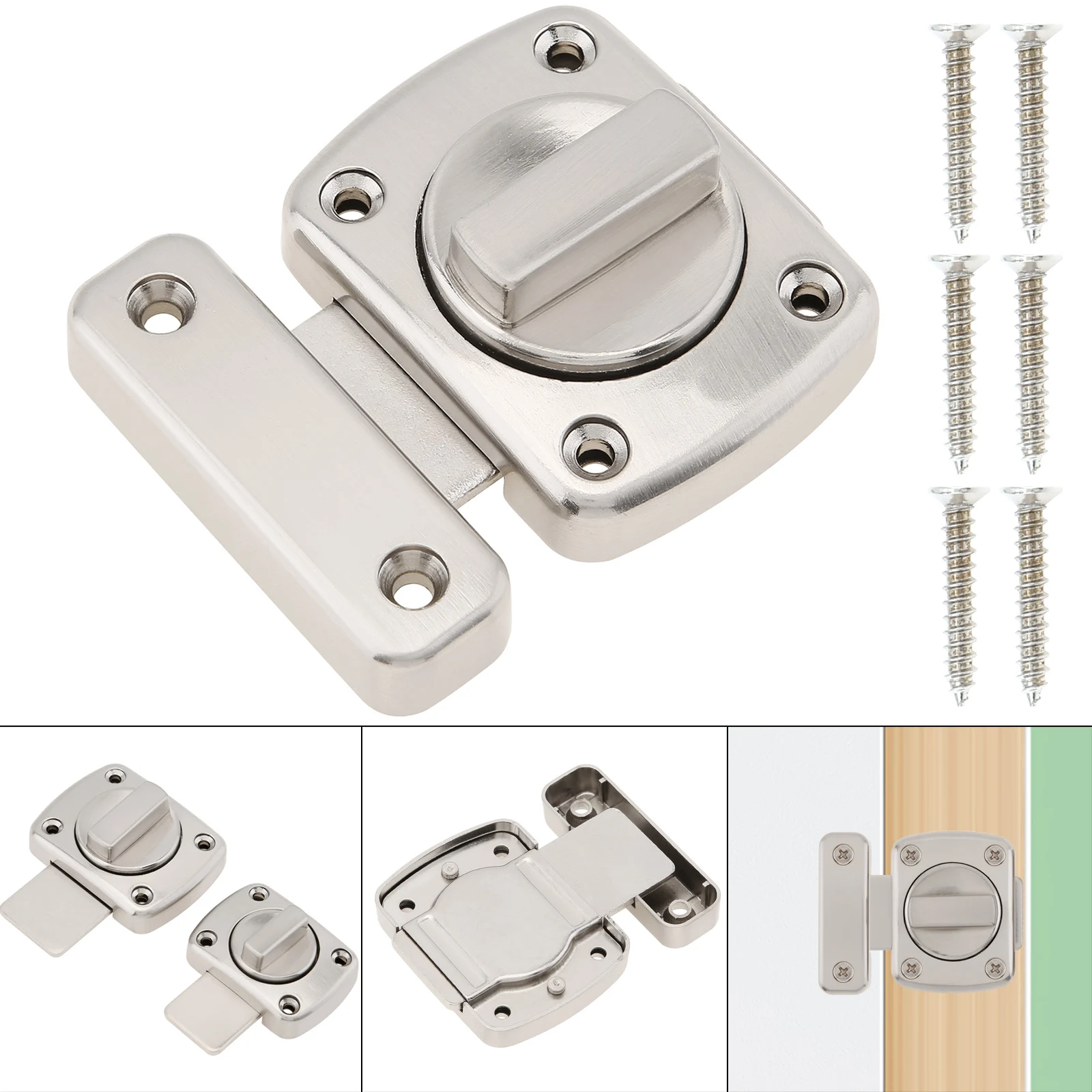 Противоугонная дверь из цинкового сплава, вращающаяся защелка на болтах, безопасный дверной замок-слайдер для комнатных дверей/ванной комнаты 
Противоугонная дверь из цинкового сплава, вращающаяся защелка на болтах, безопасный дверной замок-слайдер для комнатных дверей/ванной комнаты