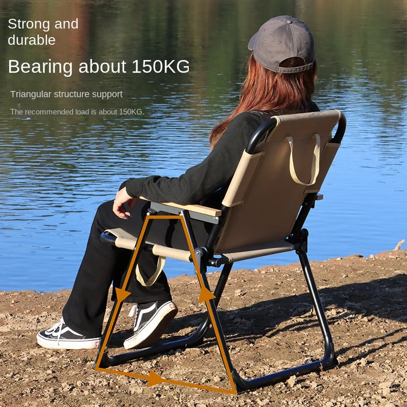 

Upgraded Outdoor Camping Portable Folding Chair Oxford Fabric Picnic Furniture Fishing Chair Modern Travel Beach Sun Lounger
