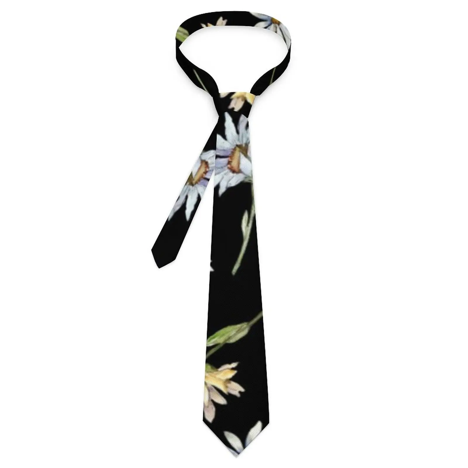 

Men's Tie Elegant Daisy Neck Ties Watercolor Floral Cute Funny Collar Tie Printed Wedding Quality Necktie Accessories