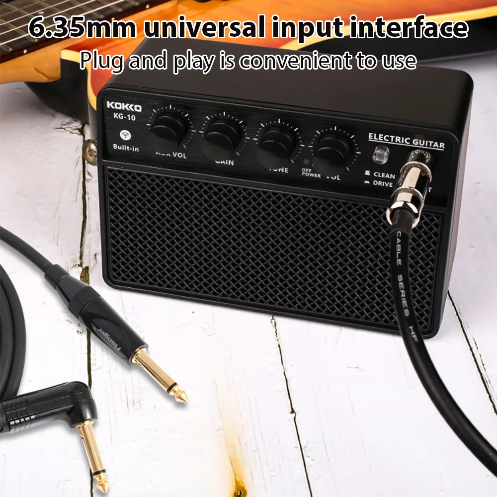 

KOKKO 10W Small Electric Guitar Amp Practice Speaker for Supports BT/Headphone Connection Amplifier Rechargeable