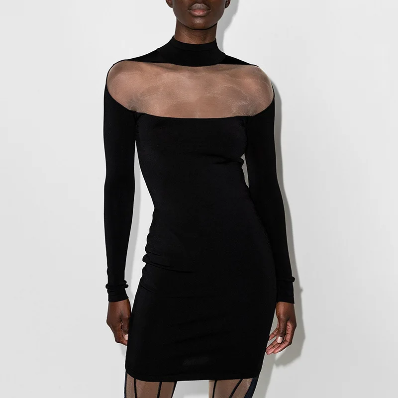 2022 Autumn Women's Slim Long Sleeve Round Neck Gauze Sexy Bandage Sense Of Design Fashion Dress
2022 Autumn Women's Slim Long Sleeve Round Neck Gauze Sexy Bandage Sense Of Design Fashion Dress