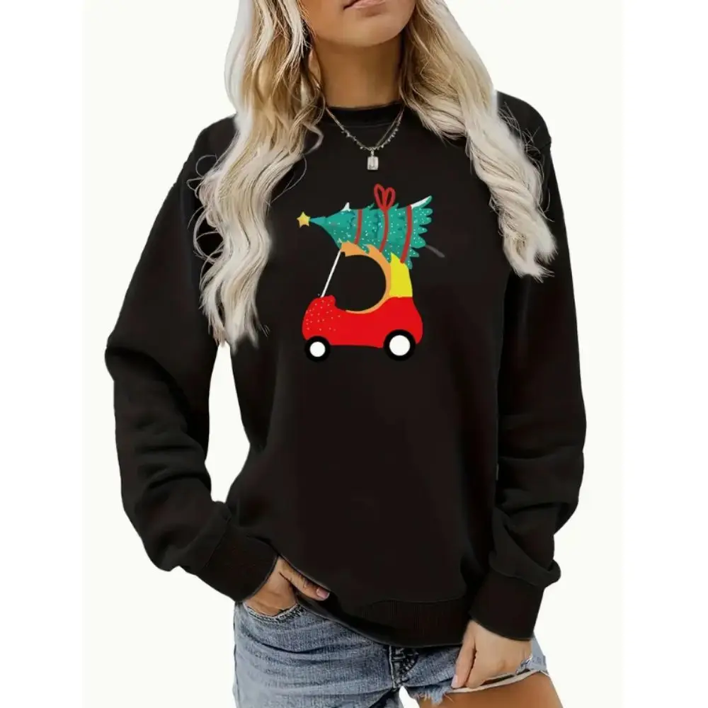 Women's Casual Sweatshirt Plus Size Luxury Pullover Loose Hoodie Christmas Tree & Car Print Long Sleeve Round Neck Sweatshirts
Women's Casual Sweatshirt Plus Size Luxury Pullover Loose Hoodie Christmas Tree & Car Print Long Sleeve Round Neck Sweatshirts