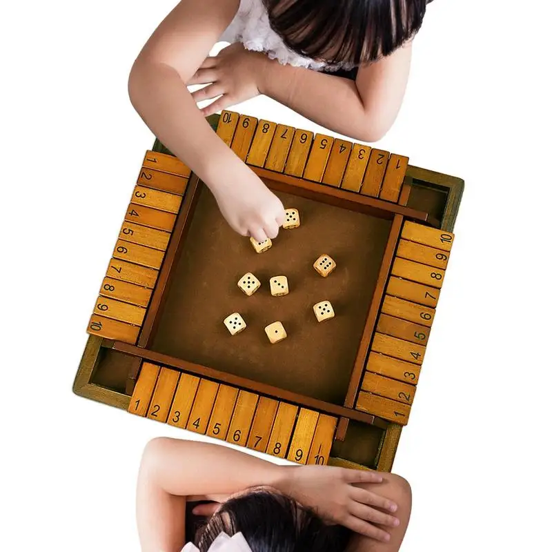 Shut The Box Dice Game Classic 4 Sided Wooden Board Game Children's Parent-Child Board Game For Bar Party Leisure And Home
Shut The Box Dice Game Classic 4 Sided Wooden Board Game Children's Parent-Child Board Game For Bar Party Leisure And Home
