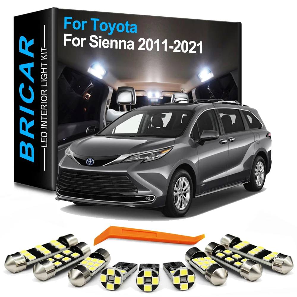 Bricar 18Pcs Canbus Interior LED Bulb Light Kit For Toyota Sienna 2011-2016 2017 2018 2019 2020 2021 Car Dome Reading Trunk Lamp
Bricar 18Pcs Canbus Interior LED Bulb Light Kit For Toyota Sienna 2011-2016 2017 2018 2019 2020 2021 Car Dome Reading Trunk Lamp