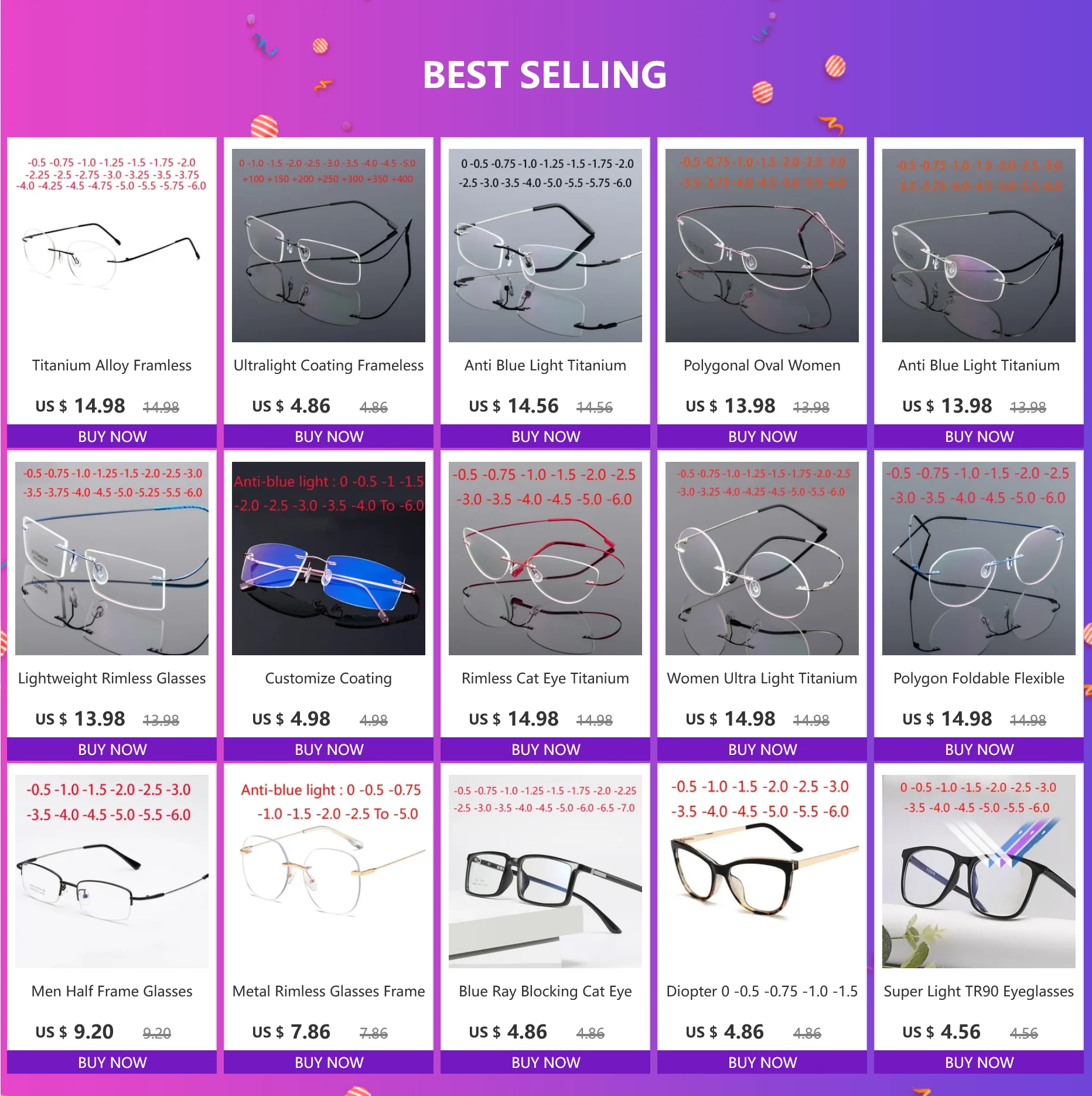 Titanium Alloy Framless owalne okulary dla osób z krótkowzrocznością wykończone kobiety mężczyźni ultralekki okulary korekcyjne bez oprawek 0 -0.5 -0.75 To -6.0 9 Sd29ca168e3f441efaed12016ed46f061S