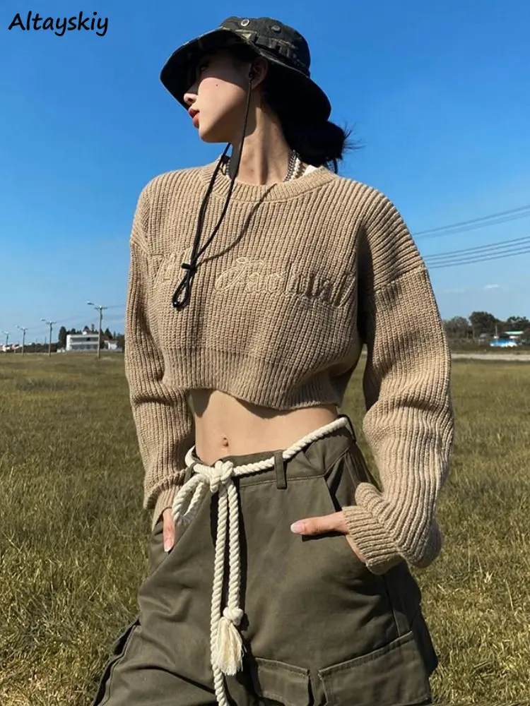Sweater Women Cropped American Vintage Sweet Sexy Ladies Knitwear Spring High Street Letter Clothing Embroidery Femme Students
Sweater Women Cropped American Vintage Sweet Sexy Ladies Knitwear Spring High Street Letter Clothing Embroidery Femme Students