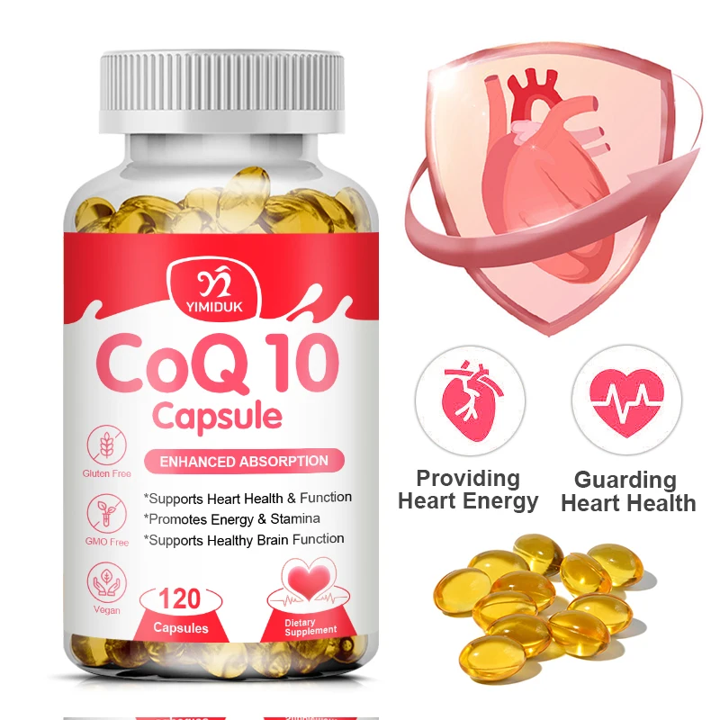 

Coq10 Capsules 100mg Softgel Coenzyme Q10 Muscle Heart High Blood Pressure Cholesterol Supplement