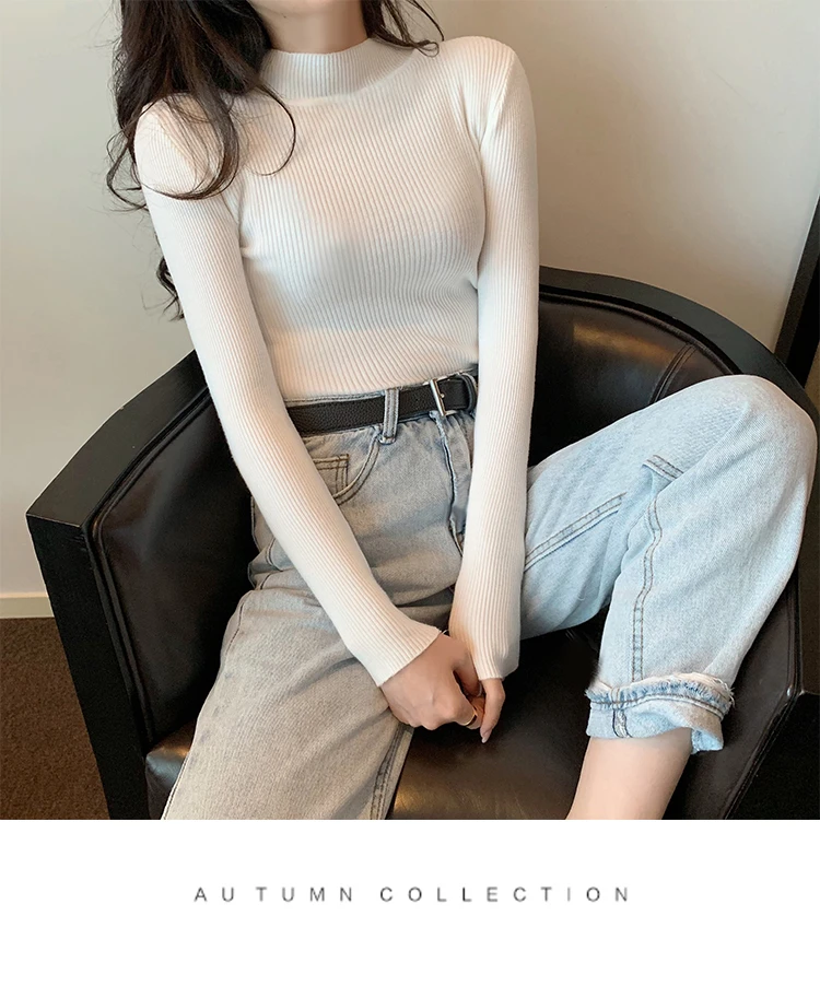 Women's Autumn and Winter Half-turtleneck Sweater Slim-fit Base Shirt Long-sleeve All-match Slim-fit Knitwear Pullover
Women's Autumn and Winter Half-turtleneck Sweater Slim-fit Base Shirt Long-sleeve All-match Slim-fit Knitwear Pullover