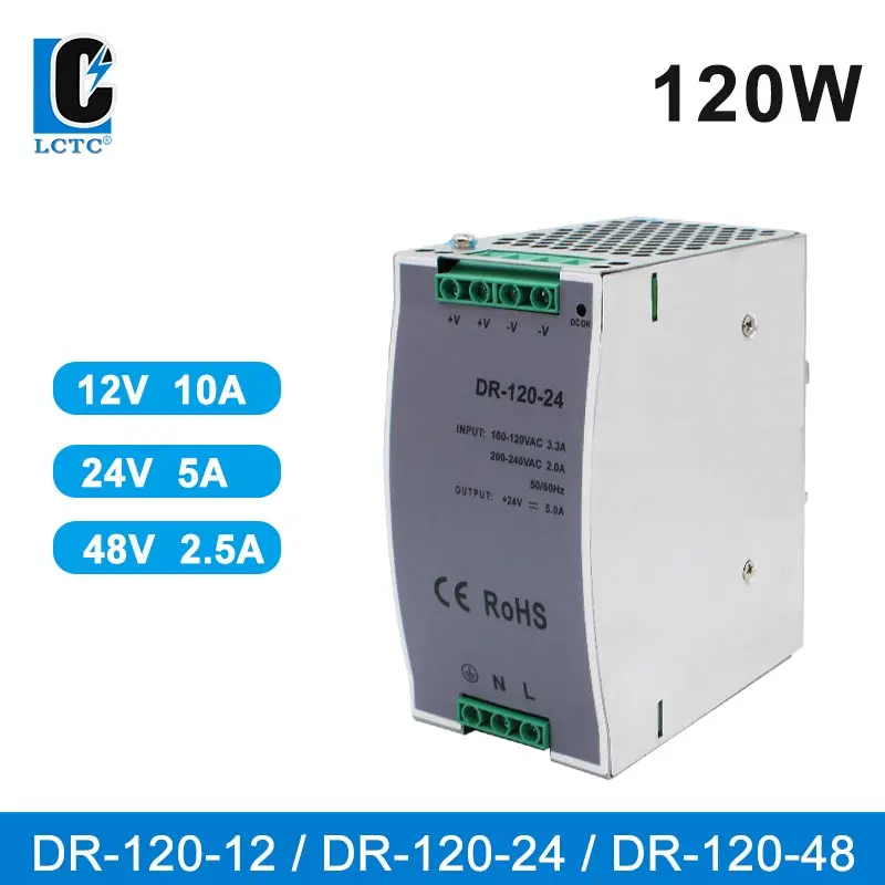 Rail Type DC 120W Transformer DR Switching Power Supply 12V 10A 24V 5A 48V 2.5A Bancada Fonte
Rail Type DC 120W Transformer DR Switching Power Supply 12V 10A 24V 5A 48V 2.5A Bancada Fonte