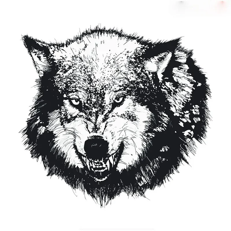 

Car Sticker Angry Hungry Wolf Vinyl Car Bumper Body Rear Window Decorative Decal Waterproof Sunscreen Cover Scratches PVC,15CM